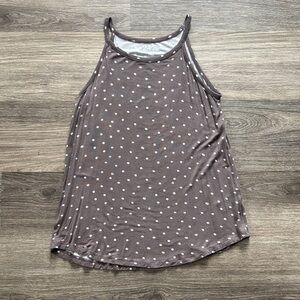 Women’s Taupe Polka Dot Racerback Tank Top